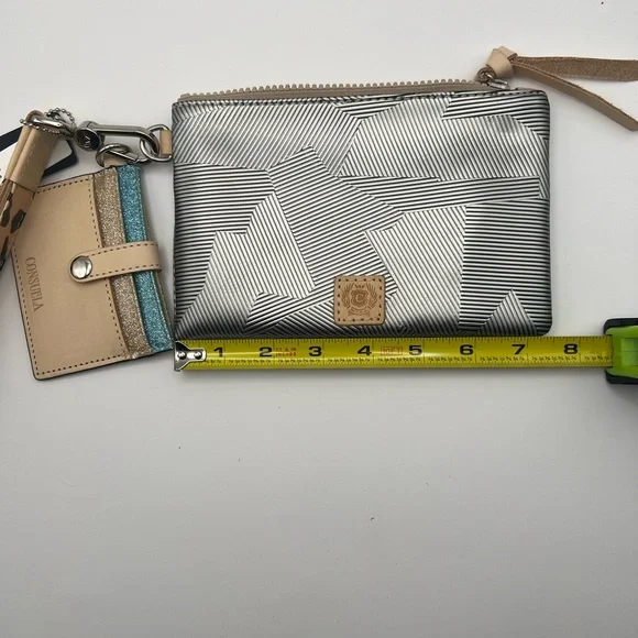Consuela Silver and Tan Clutch Wristlet - Picture 4 of 10